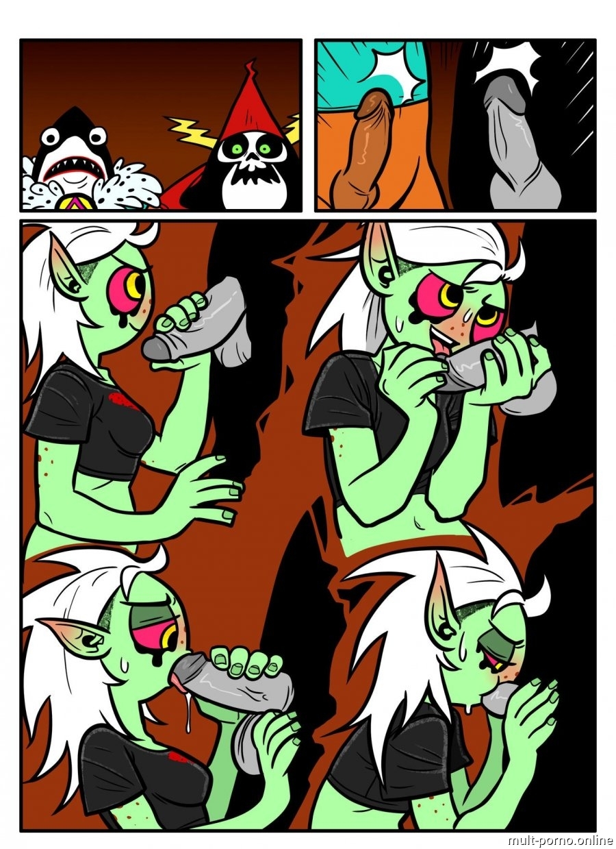 Lord Dominator nibbles on a stranger's dick and turns him on (+porn comics)