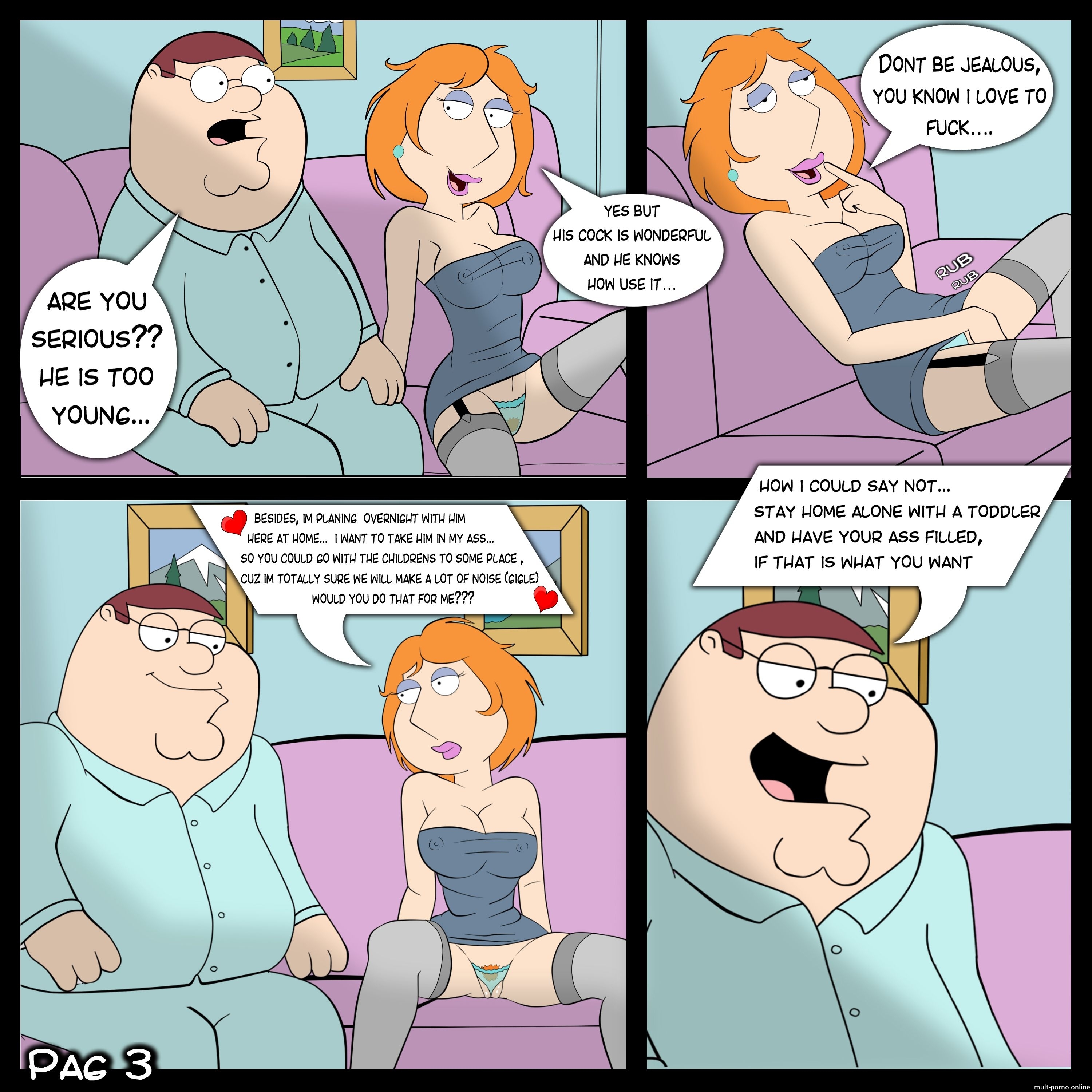 Evening sex ended with cum on redhead Lois' face (+porn comics)