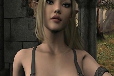 A Warrior Banged Up a Blonde Elf (3D)